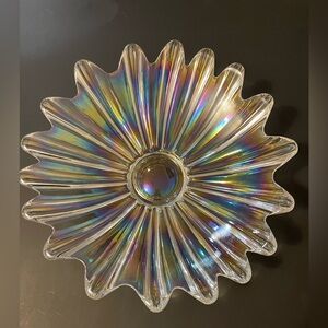 11” Moonglow Vintage Iridescent Glassware Candy dish